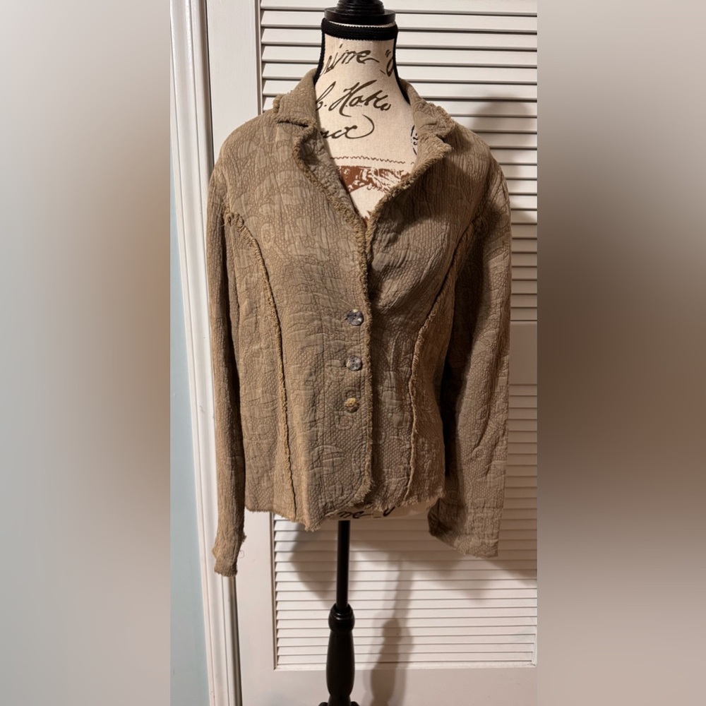 Tianello Textured Olive/Tan Cardigan
